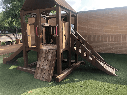 Wooden-Play-Castle-in-alpha-montessori-school-in-plano